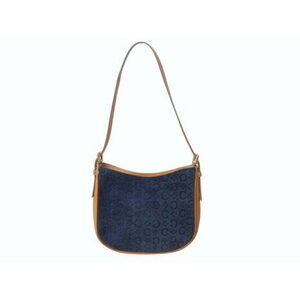 Celine Hobo Shoulder Bag Macadam Suede Leather Navy Blue Brown